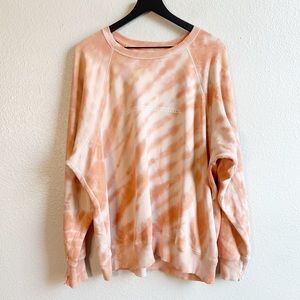 Aerie American Eagle Orange Tie Dye Please Just Trust Me Pullover Sweater XL